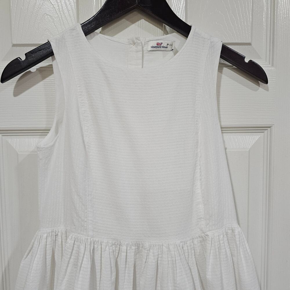 Vineyard Vines Girls White Eyelet Lined Dress Coastal Cottagecore Size 12 - Picture 2 of 8